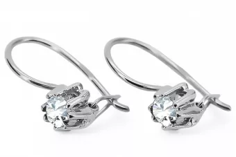 Argent sterling 925 14k 583 Zircon des boucles d'oreilles vec053s Russe Soviétique URSS Style vintage Art Deco style